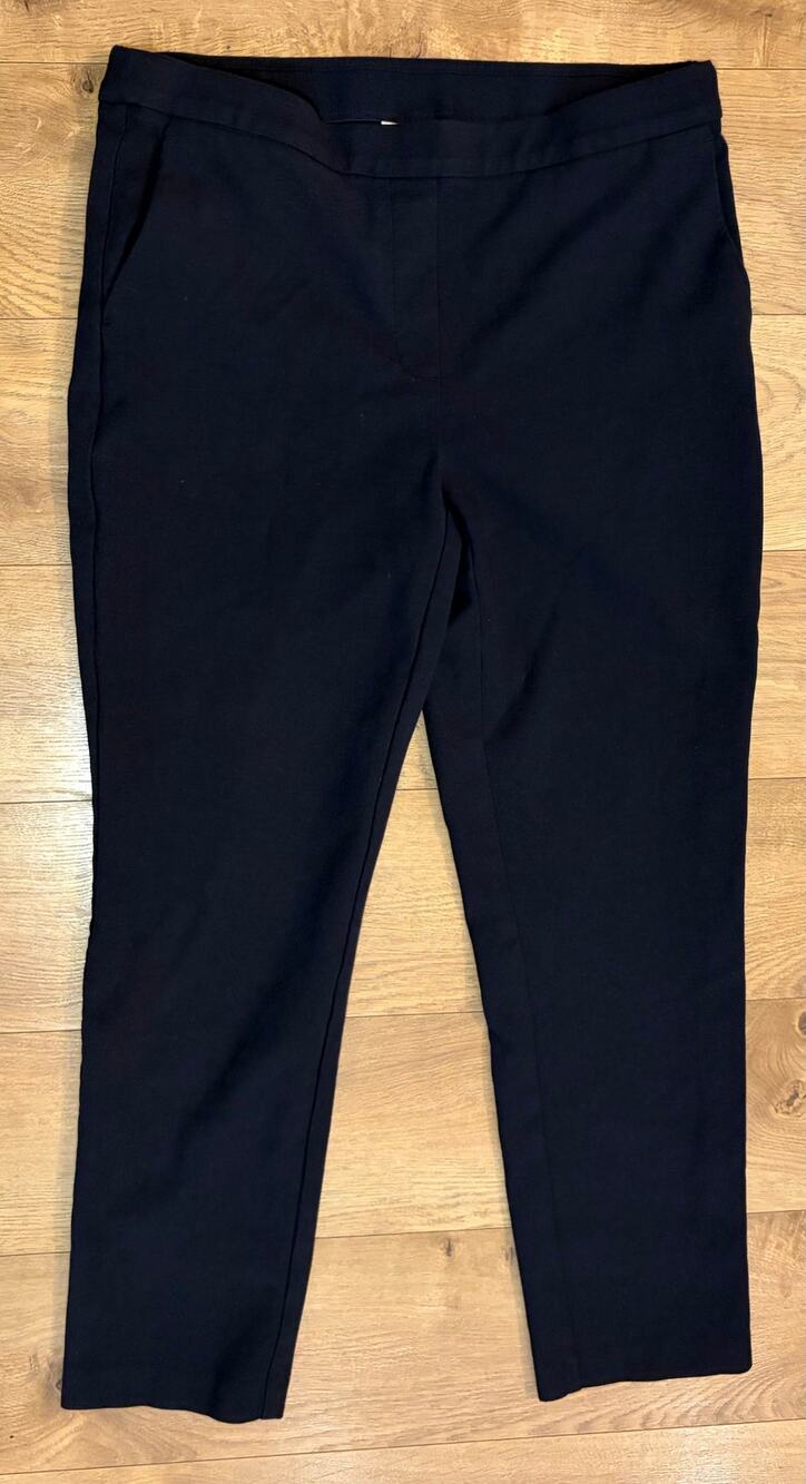 Joie Size 8 Navy Blue Slim Straight Leg Stretch Trouser Pants Pull On
